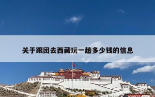 关于跟团去西藏玩一趟多少钱的信息