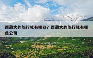 西藏大的旅行社有哪些？西藏大的旅行社有哪些公司